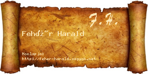 Fehér Harald névjegykártya